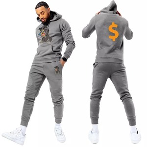 Chándal de alta calidad con logotipo personalizado, conjunto de Sudadera con capucha de chenilla bordada, ajuste Delgado, cremallera directa de fábrica, Oem, 2022 - Product Image 5