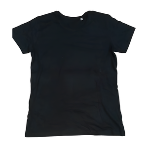 Camiseta de punto de algodón 100% ecológica para mujer, antiarrugas, antipilling, anti-UV, con cuello redondo y teñido liso. - Product Image 1