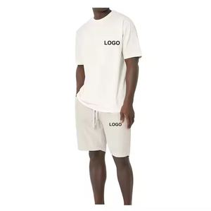 Ensemble deux pièces en coton délavé vintage pour hommes, avec logo personnalisé, écologique, style décontracté d'été, marque sur mesure, vente en gros - Product Image 5