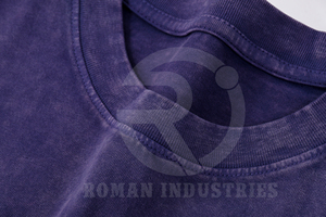 Venta al por mayor púrpura peso pesado lavado en blanco hombres camiseta peso pesado 250 GSM camiseta logotipo personalizado para hombres 100% algodón camisetas - Product Image 3