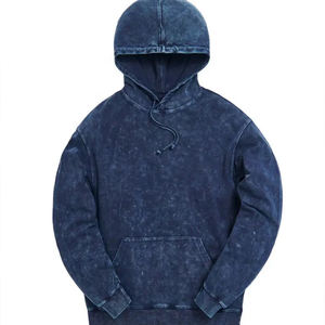 Conçu sur mesure hommes grande taille recadrée à capuche épaule tombante lavé à l'acide en relief 100% français coton polaire détresse Unique - Product Image 5