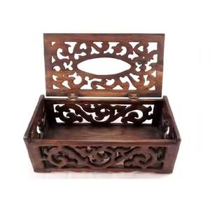 Porte-boîte à mouchoirs en bois pour table, salon ou réception - Product Image 5