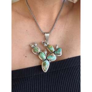 Emer Thompson Handmade Sterling Silver Cactus Charm <b>Pendant</b> with <b>Amethyst</b> Religious Style Animal Pattern - Product Image 2
