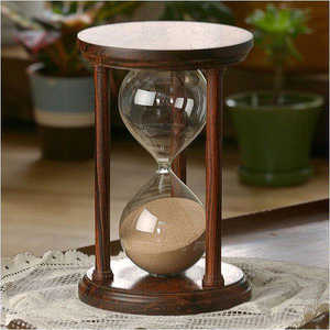 Modern Art Deco Handmade Rotating Wooden Hour Glass <b>Sand</b> <b>Timer</b> with Natural Finish for Home Office Decoration - Product Image 5