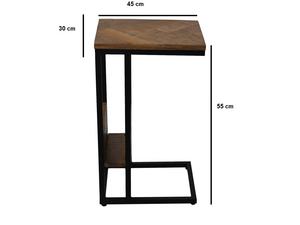 Modern Minimalist Solid Wood Top End <b>Table</b> <b>Black</b> Metal Frame Luxury Living Room Accent <b>Side</b> <b>Table</b> for Bedroom Home Furniture - Product Image 5