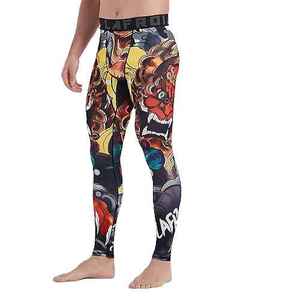 Pantalons de compression pour hommes, fitness, séchage rapide, respirant, rashguard MMA, leggings avec poches, nylon 240g - Product Image 1