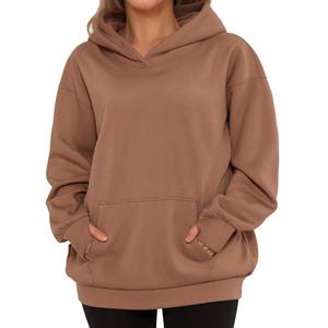 Pull à capuche à manches longues surdimensionné décontracté pour femmes Logo imprimé personnalisé Streetwear tricoté sweat-shirt blanc avec col à capuche - Product Image 1