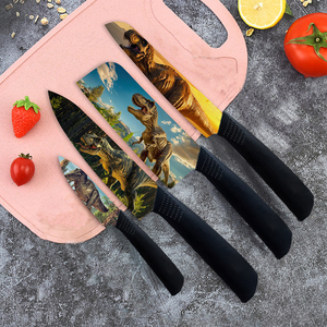 Couteau utilitaire ambidextre à lame en céramique, best-seller, lot de 4, revêtement antiadhésif en plastique, passe au lave-vaisselle, multi-usages - Product Image 1