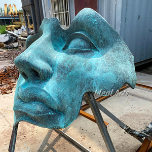 Đúc hiện đại trang trí Antique lớn trừu tượng kim loại đồng thau mặt nghệ thuật điêu khắc tượng - Product Image 6