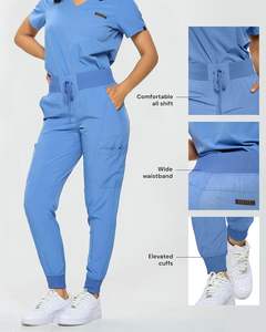Ensemble de gommages médicaux personnalisés de haute qualité unisexe médecin infirmière hôpital uniforme chirurgical survêtement pantalon haut de gamme en gros - Product Image 3