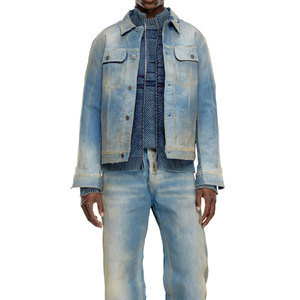 Boutonné à manches longues hommes poches avant Street Wear veste en jean noir Denim Cowboy Jeans veste pour garçons - Product Image 5
