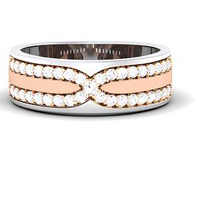 Bague authentique en or massif 18 carats avec diamant naturel véritable pour fiançailles ou anniversaire - Product Image 1