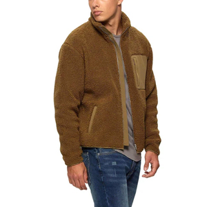 Chaqueta Polar Sherpa con cremallera personalizada para hombre y mujer, chaqueta Sherpa con bolsillo y manga resistente al viento para invierno, abrigo para hombre - Product Image 1