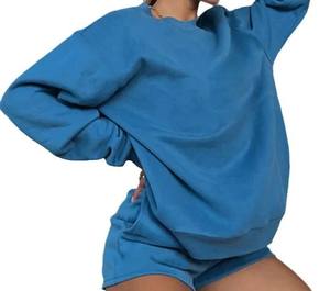 Conjunto de 2 piezas transpirable de alta calidad para mujer, pantalones cortos lisos informales personalizados, camisa 100% de algodón con cuello redondo, conjuntos para mujer - Product Image 4