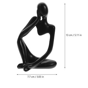 Assis abstrait fille Figure noir Sculpture intérieur maison et objet décoratif pensée humaine Showpiece Sculpture - Product Image 2
