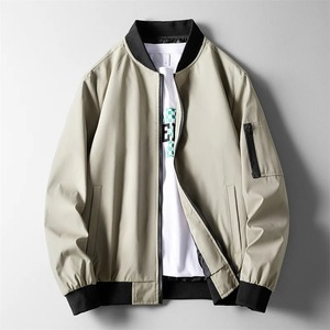 Best Quality Men's <b>Slim</b> <b>Fit</b> Windbreaker Cargo <b>Jacket</b> for Winter Stand Collar and Solid Canvas Fabric Autumn Casual Outwear Top - Product Image 3
