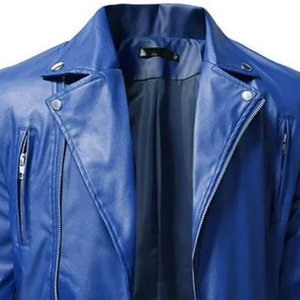 New Arrival Men's High Quality Cow <b>Skin</b> Leather Jacket Stand Collar Front Logo Eco-Friendly Breathable Quick Dry Winter Custom - Product Image 5