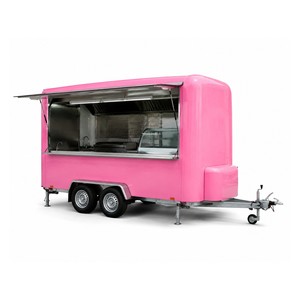 Remorque de camion-restaurant rose en aluminium, chariot alimentaire mobile, remorque de cuisine en acier inoxydable de 4 m, couleur personnalisée pour la restauration de rue - Product Image 5