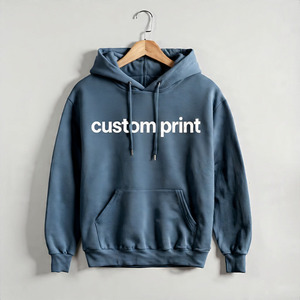 เสื้อฮู้ดผู้ชายสีดำ พิมพ์ลายตามสั่ง มีกระเป๋าหน้า ทรงปกติ ผ้าฝ้ายเฟรนช์เทอร์รี่ สวมใส่สบายๆ สำหรับฤดูใบไม้ร่วง - Product Image 3