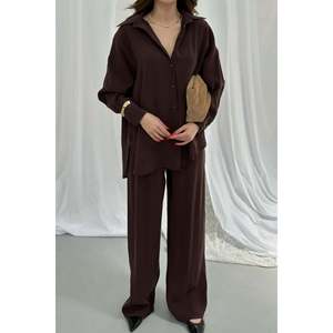 Ensemble deux pièces avec chemise marron - Marron - Product Image 4