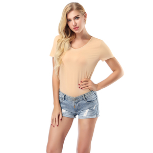 Camiseta de cuello en V de moda Lisa para mujer de Color sólido informal de alta calidad, camiseta sencilla y cómoda en blanco, camiseta personalizada para hombre - Product Image 4