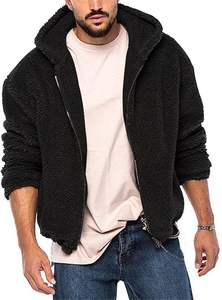 Chaqueta de abrigo con mangas gruesas y largas, ajuste holgado fresco para hombres al aire libre, sólido - Product Image 5