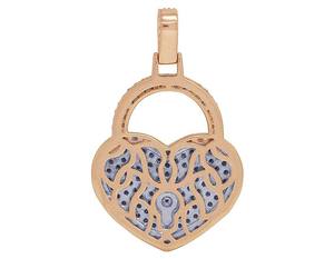 Colgante de corazón de pareja con diseño de llave de bloqueo con diamantes de moissanita blanca elegante S925 regalo de joyería de plata para hombres y mujeres - Product Image 3