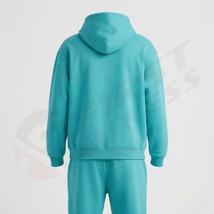 Survêtements d'hiver tendance à capuche en polaire pour hommes, impression personnalisée, manches longues, respirants, 380g, poches latérales, uniques, 100% coton - Product Image 2