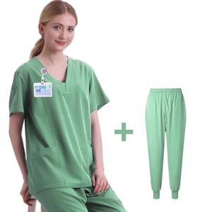 Tenues d'infirmière personnalisées pour femmes, ensembles de blouses d'hôpital, blouses de travail à séchage rapide, texture unique en tricot, ventilation, uniforme d'infirmière - Product Image 4