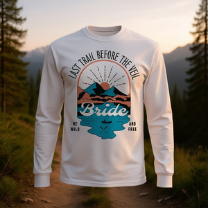 T-shirt promotionnel à manches longues assorti pour enterrement de vie de jeune fille : Le dernier sentier avant le voile - Product Image 3