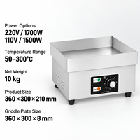Plaque de cuisson électrique commerciale 110V 220V double tension, gril plat de table en acier inoxydable, Teppanyaki, pour restaurant de burgers