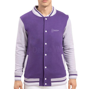 Chaqueta Letterman de lana acolchada con mangas de cuero y diseño personalizado OEM para hombre, ropa al por mayor de fibra de algodón personalizada. - Product Image 1