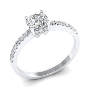 REYES New Design Round Cut 0.85 Carat Lab Grown <b>Diamond</b> Ring Rhodium Plated 14K 18K White Gold Engagement Fine <b>Jewelry</b> For Her - Product Image 2