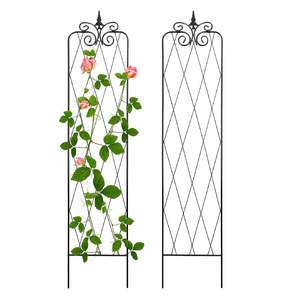 Treillis de jardin en métal rustique parfait pour soutenir les plantes grimpantes, les vignes et les fleurs avec un appel de jardin extérieur vintage - Product Image 3