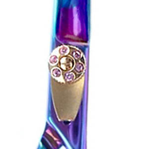 Ciseaux de coupe de cheveux professionnels droitiers finition arc-en-ciel poignée en acier lame en acier inoxydable outil de soin des cheveux pour une utilisation en beauté - Product Image 4