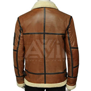 Chaqueta de Cuero con Forro de Piel para Hombre, Abrigo de Cuero con Forro de Piel, Chaqueta de Invierno Cálida para Exteriores, Venta al Por Mayor OEM - Product Image 4