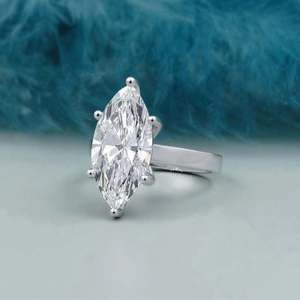 IGI Certified White Gold Solitaire Engagement <b>Ring</b> with Marquise Cut <b>Diamond</b> Elegant <b>Diamond</b> <b>Rings</b> Collection - Product Image 3