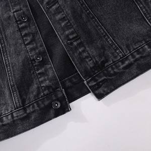 Veste en jean vintage essentielle pour homme, denim épais rétro américain, lavage foncé, broderie sur le col, streetwear, fabrication directe d'usine OEM - Product Image 5