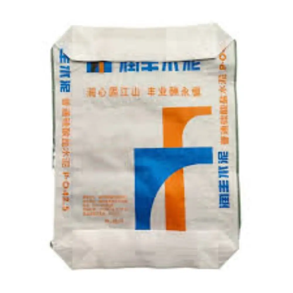 Werkslieferung individuelles Logo grauer Sack pp gewebte Sandtasche Zementbeutel