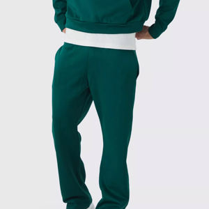 Heavyweight 100% algodón hombres Casual deportes de dos piezas con capucha pantalones de chándal conjunto Boxy Fit colección de invierno importado de Pakistán - Product Image 5