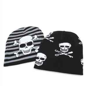 Nuevo diseño 2025 moda Otoño Invierno al aire libre lana merino calavera gorro de punto para hombres logotipo y diseño impresos personalizados - Product Image 6