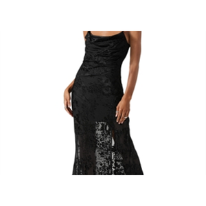 Abito tubino nero Aubrielle di Astr the Label in chiffon con vita naturale - Product Image 5