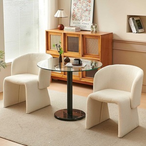 Fauteuils d'appoint rembourrés en fausse <span class=keywords><strong>fourrure</strong></span> White Barrel pour salon de cuisine - Product Image 6