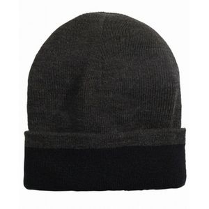 หมวกบีนนี่ผู้ชาย Alfani แบบสองด้าน ผ้าฝ้ายคุณภาพสูง นุ่ม ระบายอากาศได้ดี หมวกฤดูหนาวแบบสั่งทำพิเศษ ดีไซน์แบบริบ มีขอบพับได้ ขนาดฟรีไซส์ สีดำ - Product Image 1