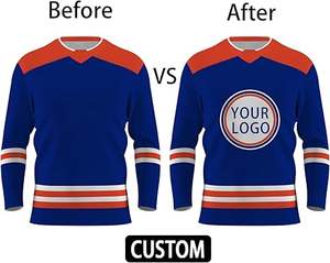 Los más populares diseñan su propio logotipo Conjuntos de uniformes de hockey sobre hielo de talla grande para hombres adultos 100% poliéster de secado rápido transpirable - Product Image 5