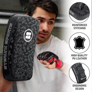 Premium Quality Curved Arm <b>Pad</b> for <b>Thai</b> Kickboxing <b>Muay</b> <b>Thai</b> MMA Training Focus Punch Mitts for Fitness Protection Boxing Target - Product Image 2