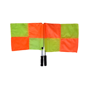 Patrón de verificación amarillo naranja Bandera de juez de línea deportiva Personalizable Poliéster Pista Campo Árbitro Banners Logotipo personalizado Exportador directo - Product Image 4
