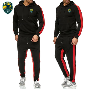 Ensemble 2 pièces décontracté et athlétique pour homme, survêtement confortable avec rayures latérales pour la course et le fitness - Product Image 2