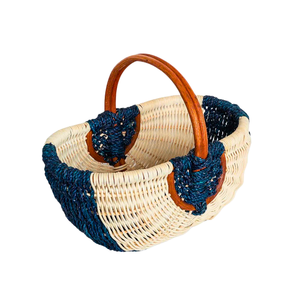 Cesta de Mimbre Natural Personalizable, Cesta de Picnic con Asas para Fácil Transporte y Almacenamiento, Artesanía de Vietnam - Product Image 1