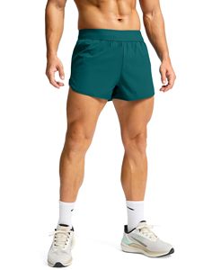 <b>Men</b> Style Workout <b>Shorts</b> Slim Tapered Fit Quick Dry Cotton Blend <b>with</b> Elastic Waist and <b>Zipper</b> <b>Pocket</b> Perfect for Streetwear - Product Image 3